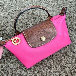 Longchamp Le Pliage Mini Cosmetic Pouch Candy Pink